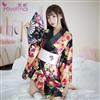 霏慕-女式日式印花和服角色扮演制服诱惑套装